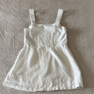 Crescent White Linen Blend Backless Dress Large